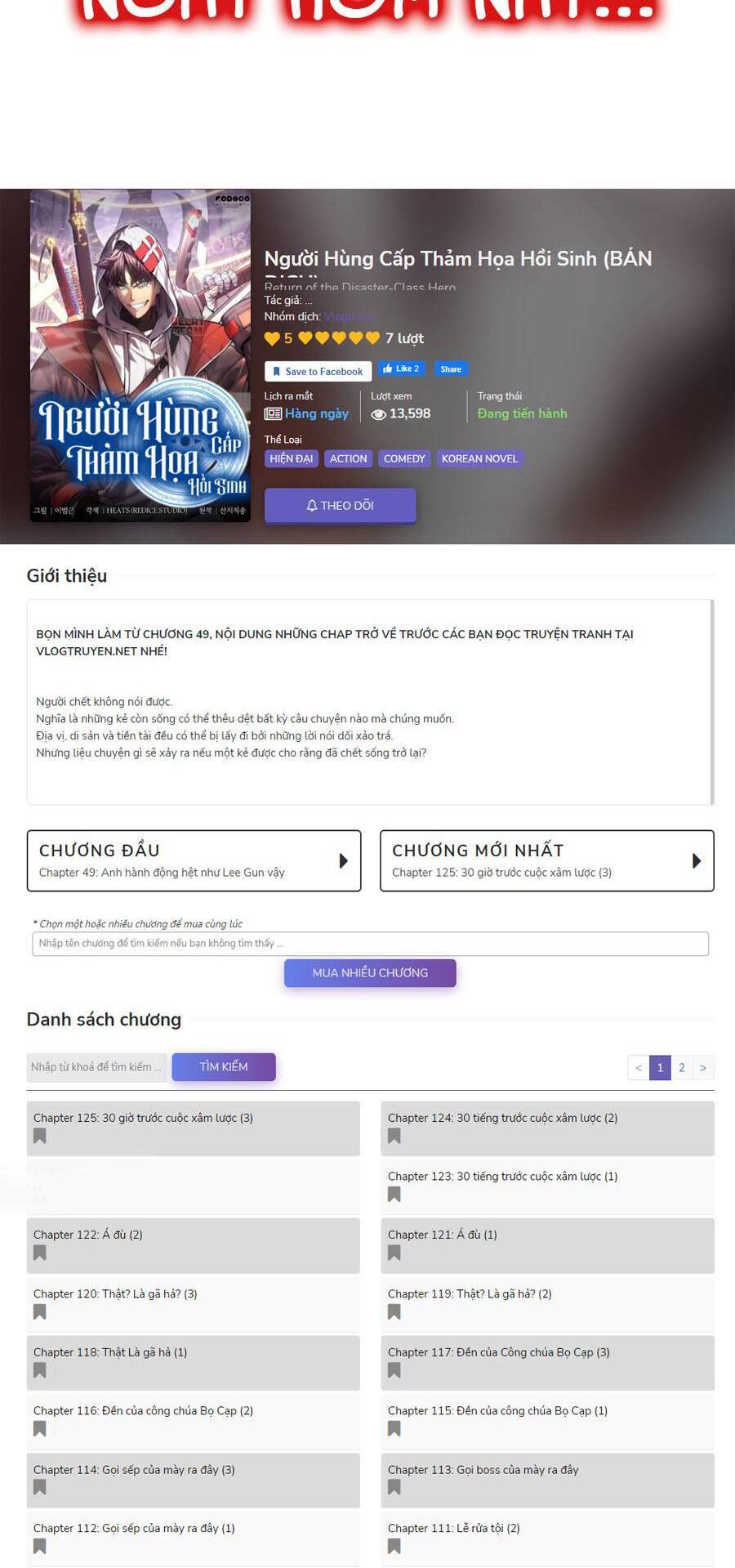 Sự Trở Lại Của Anh Hùng Cấp Thảm Họa chapter 40 - Upload bởi truyensieuhay.com